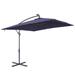 Arlmont & Co. Moena 102" Outdoor Square Lighted Cantilever Umbrella Metal in Blue/Navy | 96.84 H x 102 W x 102 D in | Wayfair