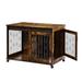 Tucker Murphy Pet™ Sliding Barn Door Dog Crate Furniture w/ Flip-Top Plate Wood in Brown | 28.94 H x 39.37 W x 25.2 D in | Wayfair