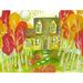 Wildon Home® Trick or Treat House by Jessica Mingo - Wrapped Canvas Print Metal in Green/Orange/Red | 30 H x 40 W x 1.25 D in | Wayfair