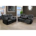 Hokku Designs Tribune 2 - Piece Faux Leather Reclining Living Room Set Faux Leather in Black | 40 H x 80.5 W x 38.5 D in | Wayfair Living Room Sets