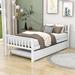 Red Barrel Studio® Twin Size Platform Bed w/ Headboard & Footboard, Twin Size Trundle Wood in White | 34 H x 42 W x 80 D in | Wayfair