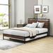 17 Stories Sassie Metal Platform Bed w/ Trundle & Headboard, USB Ports Wood in Black/Brown | 39.2 H x 56 W x 76 D in | Wayfair