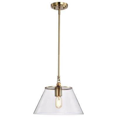 Nuvo Lighting 60080 - 1 Light Vintage Brass Clear Shade Medium Pendant Light Fixture (DOVER 1 LIGHT MEDIUM PENDANT BRS (60-7413))