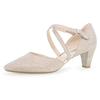 Spangenpumps GABOR, Damen, Gr. 37, rosa (rosé), Textil, metallic, elegant, Schuhe Spangenpumps, Abendschuh, Brautschuh, Trichterabsatz in Glitzer-Optik