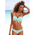 Bügel-Bandeau-Bikini-Top LASCANA "Cana" Gr. 36, Cup C, blau (hellblau) Damen Bikini-Oberteile mit Schleife vorne