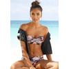 Bügel-Bandeau-Bikini BUFFALO, Damen, Gr. 38, Cup E, bunt (braun, apricot), Recycling-Polyamid, bedruckt, floral, gepunktet, Bikini-Sets, im Mustermix, Topseller