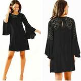 Lilly Pulitzer Dresses | Lilly Pulitzer Amenna Black Lace Cutout Dress Size 8 - Nwt | Color: Black | Size: 8