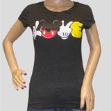 Disney Tops | Disney Mickey Mouse "Love" Black Tee Shirt T-Shirt Top Size Junior Medium Vgc | Color: Black/White | Size: Mj