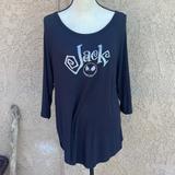 Disney Tops | Disney The Nightmare Before Christmas Jack Blouse Shirt Sz Xl Disneyland | Color: Black/Gray | Size: Xl