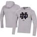 Men's Under Armour Heather Gray Notre Dame Fighting Irish School Logo Raglan Long Sleeve Hoodie Performance T-Shirt