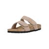 Sandale CRUZ "Liland", Damen, Gr. 40, braun (hellbraun), Rindsleder, Polyurethane, casual, Schuhe Pantolette Schlappen, mit praktischem Klettverschluss