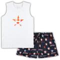 Women's Concepts Sport White/Navy Houston Astros Plus Size Tank Top & Shorts Sleep Set