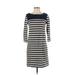 Gap Casual Dress - Sheath Crew Neck 3/4 sleeves: Gray Color Block Dresses - Women's Size X-Small