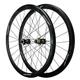 700C Disc Brake Road Bike Wheelset Cyclocross Road Front Rear Wheel Thru Axle V/C Brake 7 8 9 10 11 12 Speed Flywheel 40MM (Color : Black, Size : F12X100MM R12X142MM)