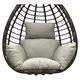 PJDDP Waterproof Egg Chair Cushion Replacement, Foldable Egg Swing Chair Cushion, Thicken Hanging Basket Chair Cushions, Washable Basket Swing Chair Cushion with Headrest,Light Grey