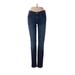 J.Crew Jeans - Mid/Reg Rise Skinny Leg Denim: Blue Bottoms - Women's Size 26 Tall - Dark Wash