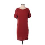 Shein Casual Dress - Shift Crew Neck Short sleeves: Red Print Dresses - Women's Size X-Small