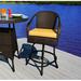 Tortuga Outdoor Sea Pines 29.5" Bar Stool w/ Cushion Wicker/Rattan in Yellow | 23.5 W x 23.5 D in | Wayfair LEX-10T RAVEL