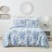 Lark Manor™ Amandalyn Full/Queen 3 Piece Bed In A Bag Reversible Blue White Floral Cotton Quilt Set Cotton in Blue/White | Full/Double | Wayfair