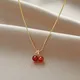 Collier pendentif couleur or vin rouge cerise pour femmes collier de personnalité à la mode bijoux