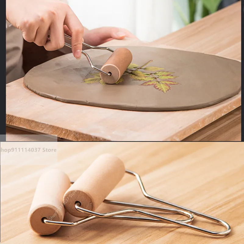 Poterie Art solide en bois poussant rouleau d