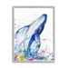 Stupell Industries Splashing Whale Bubbles Marine Giclee Art By Marc Allante Wood in Blue/Brown | 30 H x 24 W x 1.5 D in | Wayfair as-873_gff_24x30