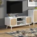 Bay Isle Home™ Seavy Tv Stand & 2 - Pieces Of Side Tables Wood in White | 18 H x 43 W x 15 D in | Wayfair 7BCDEF0BA9DC4837ACFF440F752633A1