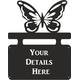 Butterfly House Name Feature Plaque - Outdoor Hanging Metal Black Sign Personalised