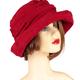 Scarlet Rainproof Vintage Style Hat, Crushable Winter Fashion Hat For Dramatic Ladies, Bright Red Soft Statement Fits Small Heads Too