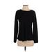 Croft & Barrow Pullover Sweater: Black Color Block Tops - Women's Size Small