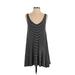 Maurices Casual Dress - A-Line Plunge Sleeveless: Black Print Dresses - Women's Size X-Small