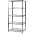 Shelving Inc. 24 d x 36 w x 64 h Chrome Wire Shelving with 5 Shelves