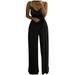JURANMO Jumpsuits for Women Dressy 2024 Pearl Suspender Sleeveless Long Playsuit Loose High Waist V-Neck Stretchy Floral Print Overalls