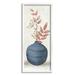 Botanical Leaf Sprigs Blue Vase Botanical & Floral Graphic Art White Framed Art Print Wall Art