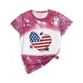 Clearance! Parent-Child Independance Day 4th of July Celebration T-shirt For Kids 4th of July Baby Girl Outfits 4th of July Baby Boy Outfit Suit For 2-11 Years