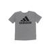 Adidas Active T-Shirt: Gray Color Block Sporting & Activewear - Kids Boy's Size Small