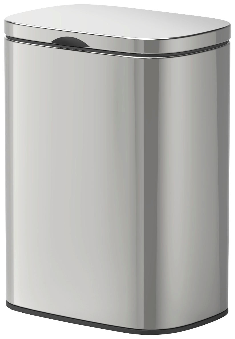 Kosmetikeimer WENKO "Sare", silber (silber glänzend), B:21,5cm H:29,5cm T:19cm, Edelstahl, Mülleimer, zur Befestigung an der Wand, 5 Liter Image