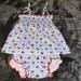 Disney Matching Sets | Disney Baby Minnie Mouse Tank Dress Set W/ Diaper Cover 3/6m | Color: Blue/Red | Size: 3-6mb