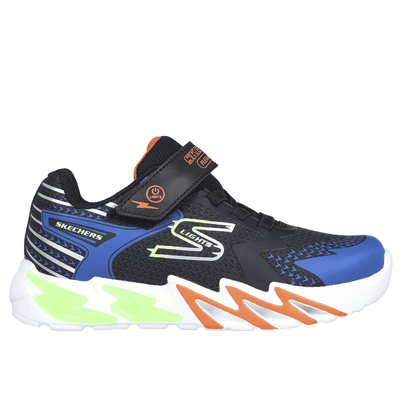 Skechers Boy's S Lights: Flex-Glow Bolt Sneaker | Size 3.0 | Black/Blue | Synthetic/Textile