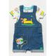 Lily and Jack Baby Boy Dungaree Tshirt and Sunglasses Outfit Set - Blue Cotton - Size 3-6M