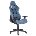 Gamings Stuhl in Blau mit verstellbaren Armlehnen und höhenverstellbarer Fußstütze Modern