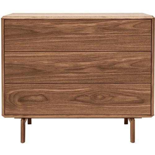 Vintage-Kommode mit drei Schubladen Walnussfurnier B90 cm suva – Nussbaum