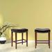 GZXS Leather Barstool 2 Pcs Set Chair Stool -Dark Brown