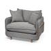 Roy II Castlerock Grey Fabric w/ Light Brown Solid Wood Frame Arm Chair - 43.3"W x 41.7"D x 33"H