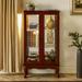 Curio Lighted Cabinet with Adjustable Shelves and Mirrored Back Panel