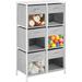 Large Kids Toy Organizers and Storage - Fabric Organization for Playroom or Nursery - 6 Bins with Clear Front Windows - Holds Toys for Girls Boys Toddler and Baby - Lido Collection - Gray
