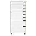 Adeptus Original Euro Roll Cart Solid Wood 6+2 Drawer Extra Wide Drawers Roll Carts White