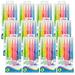 BAZIC Products Washable Brush Markers Fluorescent Colors 6 Per Pack 12 Packs