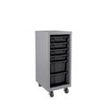 Space Solutions Mobile Bin Tower with 4 3 tote bins and 2 6 bins 36x15x18 Platinum/Graphite