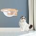 Oukaning Wall-Mounted Cat Climbing Wooden Pet House Home Space Capsule for Cats Transparent